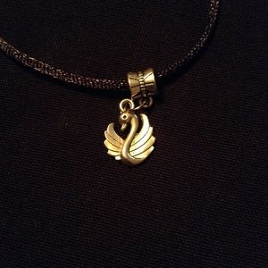 Silver tone Swan necklace. 2/$10